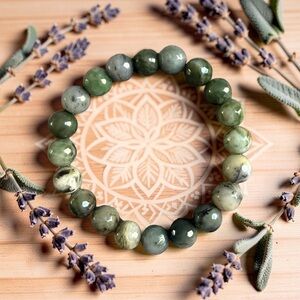 🆕 10mm Faceted Green African Agate Bracelet 💚